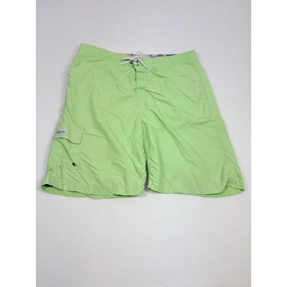 Polo Ralph Lauren‎ Mens Swim Trunks Adult Large Lime Green Mesh Lined Vintage